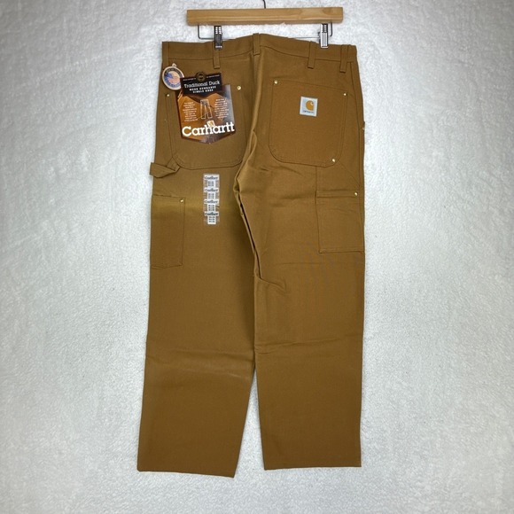 Carhartt B02 BRN Traditional Duck Work Dungaree Single Knee Pants 36x30 NWT NOS